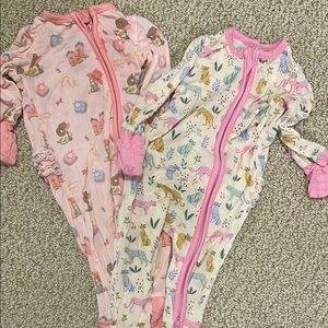 Angel Dear Pink and Cream Footies with Playful Prints